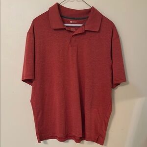 Haggar Red Polo Shirt with Classic Collar and Relaxed Fit